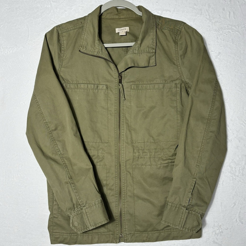 J Crew Women’s Jacket Olive Army Green Lightweight Drawstring Waist Casual Small